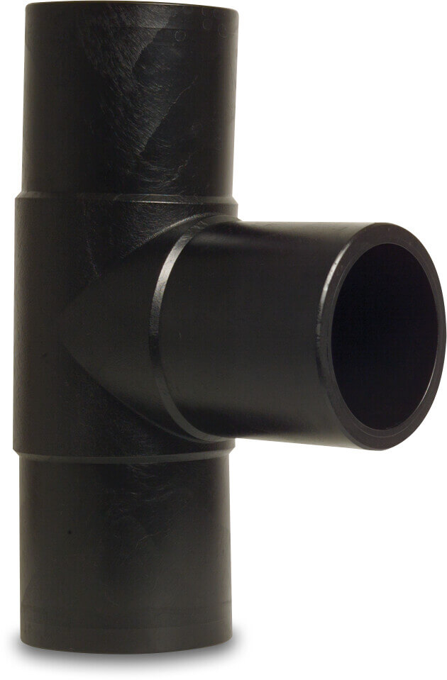 Profec T-piece 90° PE100 180 mm spigot SDR17 6bar 10bar black DVGW